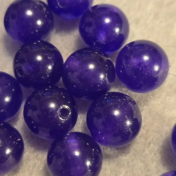 Vibrant Purple Chalcedony Crystal Rounds - Picture 2 of 4